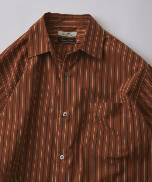 JOURNAL STANDARD relume(ジャーナルスタンダード レリューム)の「JAMES FABRIC/ジェームスファブリック ピーチ ストライプシャツ(シャツ/ブラウス・メンズ・ホワイト/ブラウン/ブルー/ボルドー/コバルトブルー・MEDIUM/LARGE)」の7枚目の写真