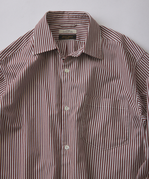 JOURNAL STANDARD relume(ジャーナルスタンダード レリューム)の「JAMES FABRIC/ジェームスファブリック ピーチ ストライプシャツ(シャツ/ブラウス・メンズ・ホワイト/ブラウン/ブルー/ボルドー/コバルトブルー・MEDIUM/LARGE)」の10枚目の写真