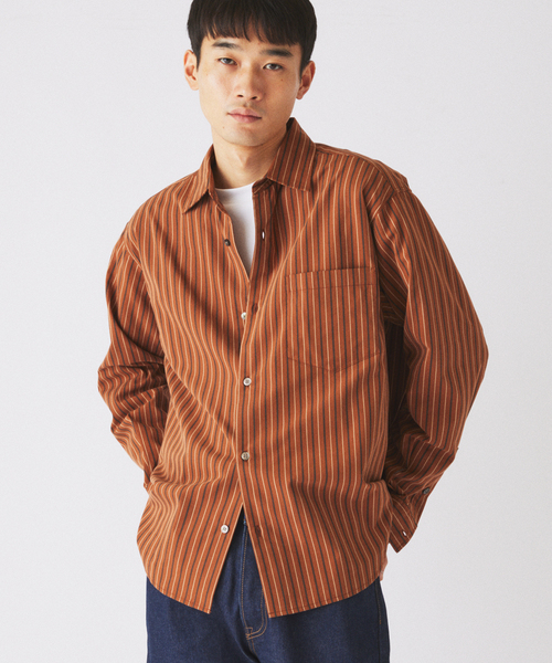 JOURNAL STANDARD relume(ジャーナルスタンダード レリューム)の「JAMES FABRIC/ジェームスファブリック ピーチ ストライプシャツ(シャツ/ブラウス・メンズ・ホワイト/ブラウン/ブルー/ボルドー/コバルトブルー・MEDIUM/LARGE)」の15枚目の写真