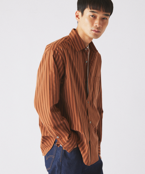JOURNAL STANDARD relume(ジャーナルスタンダード レリューム)の「JAMES FABRIC/ジェームスファブリック ピーチ ストライプシャツ(シャツ/ブラウス・メンズ・ホワイト/ブラウン/ブルー/ボルドー/コバルトブルー・MEDIUM/LARGE)」の16枚目の写真