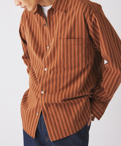 JOURNAL STANDARD relume(ジャーナルスタンダード レリューム)の「JAMES FABRIC/ジェームスファブリック ピーチ ストライプシャツ(シャツ/ブラウス・メンズ・ホワイト/ブラウン/ブルー/ボルドー/コバルトブルー・MEDIUM/LARGE)」の18枚目の写真
