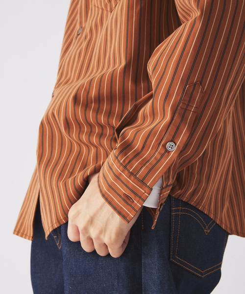 JOURNAL STANDARD relume(ジャーナルスタンダード レリューム)の「JAMES FABRIC/ジェームスファブリック ピーチ ストライプシャツ(シャツ/ブラウス・メンズ・ホワイト/ブラウン/ブルー/ボルドー/コバルトブルー・MEDIUM/LARGE)」の19枚目の写真