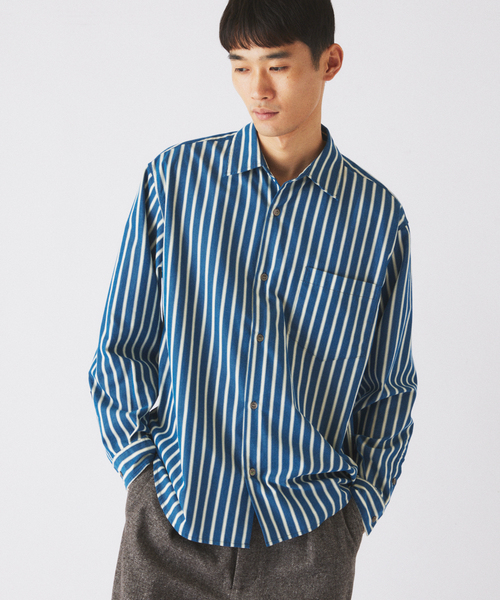 JOURNAL STANDARD relume(ジャーナルスタンダード レリューム)の「JAMES FABRIC/ジェームスファブリック ピーチ ストライプシャツ(シャツ/ブラウス・メンズ・ホワイト/ブラウン/ブルー/ボルドー/コバルトブルー・MEDIUM/LARGE)」の21枚目の写真