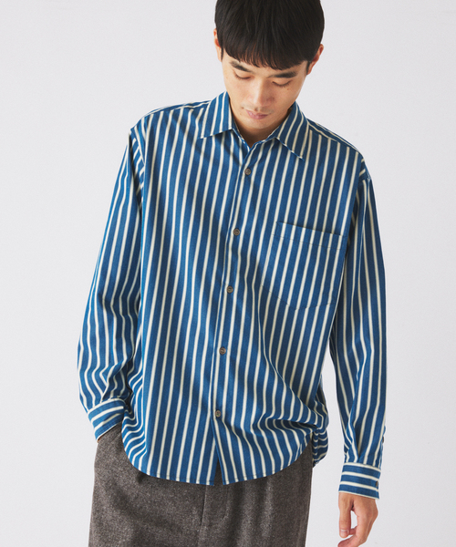 JOURNAL STANDARD relume(ジャーナルスタンダード レリューム)の「JAMES FABRIC/ジェームスファブリック ピーチ ストライプシャツ(シャツ/ブラウス・メンズ・ホワイト/ブラウン/ブルー/ボルドー/コバルトブルー・MEDIUM/LARGE)」の22枚目の写真