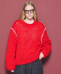 MAISON SPECIAL（メゾンスペシャル）の「《UNISEX》テープヤーンハンドニットプライムオーバークルーネックセーター/Tape Yarn Hand Knit Prime-Over Crew Neck Sweater【MAISON SPECIAL/メゾンスペシャル】（ニット/セーター・レディース）」