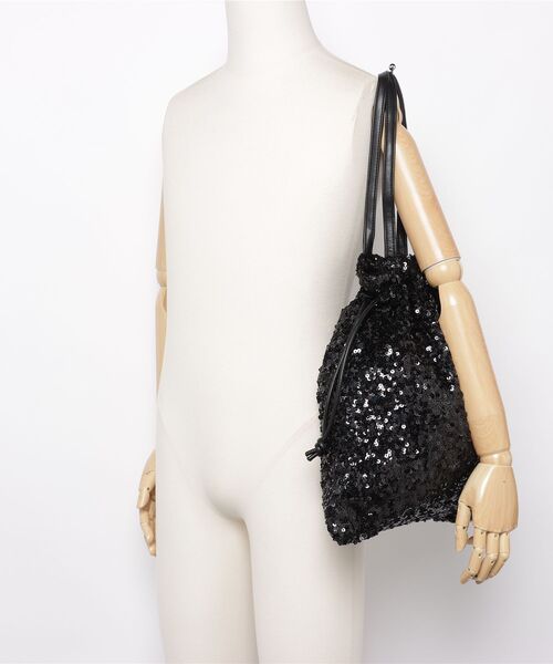 ROSE BUD（ローズバッド）の「COO SPANGLE TOTE BAG（ショルダーバッグ・レディース・シルバー/ブラック・ONE SIZE）」の7枚目の写真