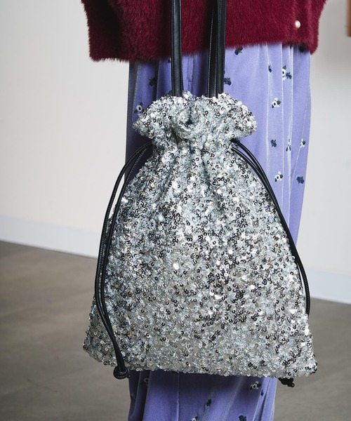 ROSE BUD（ローズバッド）の「COO SPANGLE TOTE BAG（ショルダーバッグ・レディース・シルバー/ブラック・ONE SIZE）」の2枚目の写真