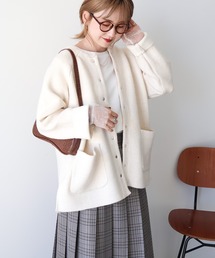 【WEB限定】Wフェイスラグランニットコーディガン
