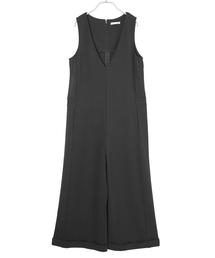 Luz Llena (philter) | [もっちり柔らかポンチ素材]Vネックゆったりサロペット/オーバーオール/ワイドパンツ(サロペット/オーバーオール)