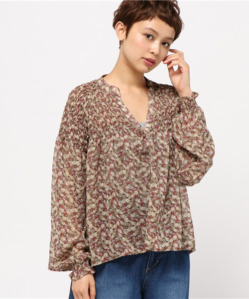 MOUSSY（マウジー）の「SMOCK BLOUSE（シャツ/ブラウス・レディース・グリーン系その他/ブラック系その他/レッド系その他・FREE）」の13枚目の写真