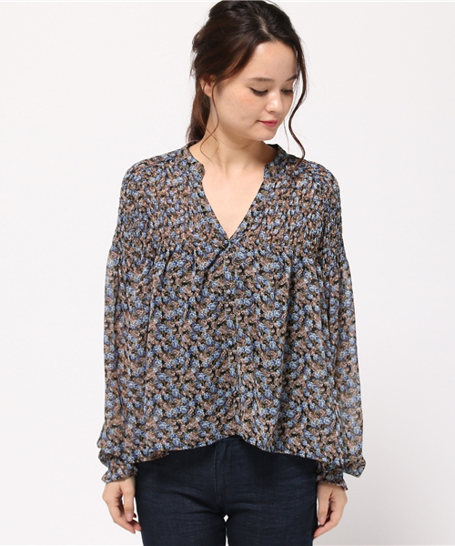 MOUSSY（マウジー）の「SMOCK BLOUSE（シャツ/ブラウス・レディース・グリーン系その他/ブラック系その他/レッド系その他・FREE）」の11枚目の写真