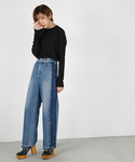 MOUSSY | SIDE LINE WIDE LEG DENIM(牛仔褲)