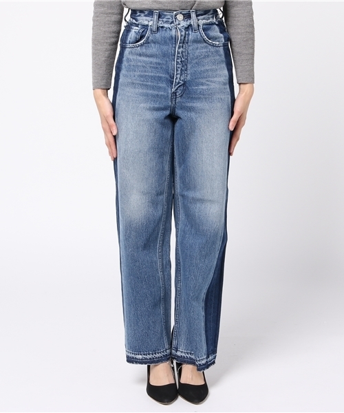 MOUSSY（マウジー）の「SIDE LINE WIDE LEG DENIM（デニムパンツ