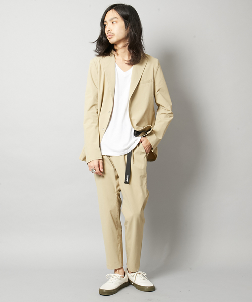 WILD THINGS（ワイルドシングス）の「WILD THINGS ワイルドシングス別注 セットアップ テーラードジャケット（テーラードジャケット・メンズ・ベージュ/ネイビー/ブラック・MEDIUM/LARGE/SMALL）」の9枚目の写真