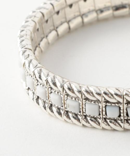 PHILIPPE AUDIBERT（フィリップ オーディベール）の「＜PHILIPPE AUDIBERT＞ホワイトスクエアラインブレスレット ◆（ブレスレット・レディース・オフホワイト・FREE）」の3枚目の写真