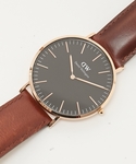 Daniel Wellington | Daniel Wellington ダニエル・ウェリントン St Mawes BLACK MODEL 40MM アナログクォーツ レザーバンド / DW00100124(非智能手錶)