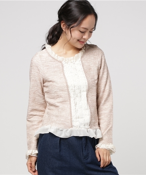 axes femme（アクシーズファム）の「春ツイードタックレースプルオーバー（Tシャツ/カットソー・レディース・ネイビー/ピンク/グレー・MEDIUM）」の13枚目の写真