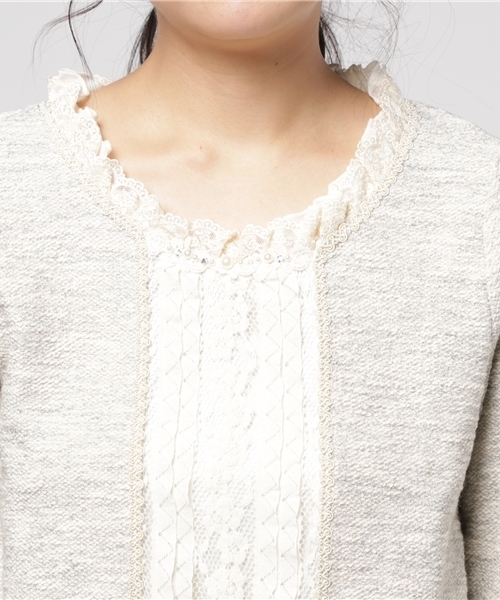 axes femme（アクシーズファム）の「春ツイードタックレースプルオーバー（Tシャツ/カットソー・レディース・ネイビー/ピンク/グレー・MEDIUM）」の7枚目の写真