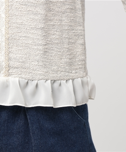 axes femme（アクシーズファム）の「春ツイードタックレースプルオーバー（Tシャツ/カットソー・レディース・ネイビー/ピンク/グレー・MEDIUM）」の5枚目の写真