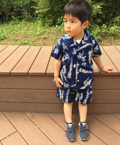 coen（コーエン）の「【coen キッズ】【NOMA textile design別注】アロハショーツ(110/130/150cm)（その他パンツ・キッズ・ベージュ/ネイビー・110/130/150）」の9枚目の写真