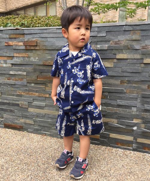 coen（コーエン）の「【coen キッズ】【NOMA textile design別注】アロハショーツ(110/130/150cm)（その他パンツ・キッズ・ベージュ/ネイビー・110/130/150）」の10枚目の写真