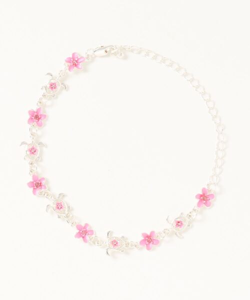 Kahiko（カヒコ）の「【Kahiko】プルメリアホヌ ブレス＆アンクレット2WAY（ブレスレット・レディース・アクア/ホワイト/マルチ/ライトピンク/ネイビー・FREE）」の4枚目の写真