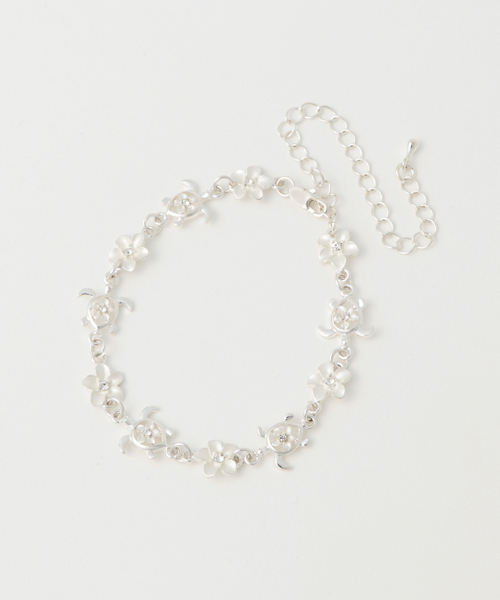 Kahiko（カヒコ）の「【Kahiko】プルメリアホヌ ブレス＆アンクレット2WAY（ブレスレット・レディース・アクア/ホワイト/マルチ/ライトピンク/ネイビー・FREE）」の2枚目の写真