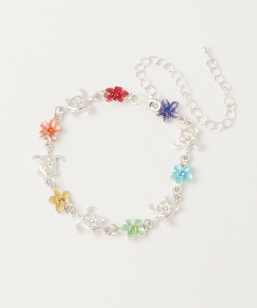 Kahiko（カヒコ）の「【Kahiko】プルメリアホヌ ブレス＆アンクレット2WAY（ブレスレット・レディース・アクア/ホワイト/マルチ/ライトピンク/ネイビー・FREE）」の5枚目の写真