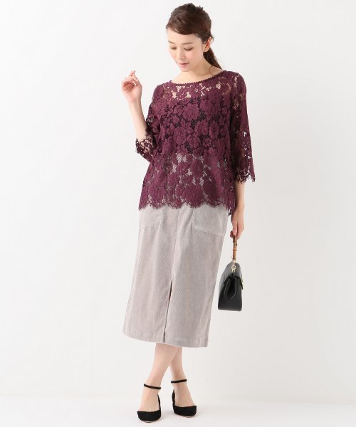 SLOBE IENA（スローブイエナ）の「カラーレースブラウス◆（シャツ/ブラウス・レディース・ホワイト/ネイビー/ボルドー・FREE）」の12枚目の写真