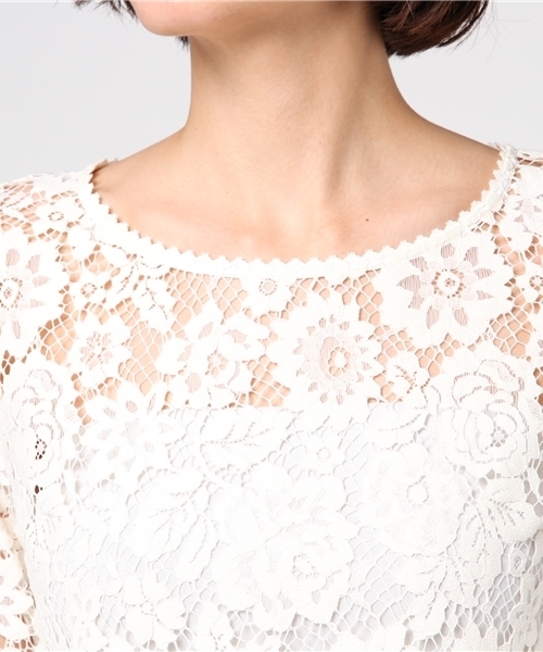 SLOBE IENA（スローブイエナ）の「カラーレースブラウス◆（シャツ/ブラウス・レディース・ホワイト/ネイビー/ボルドー・FREE）」の7枚目の写真