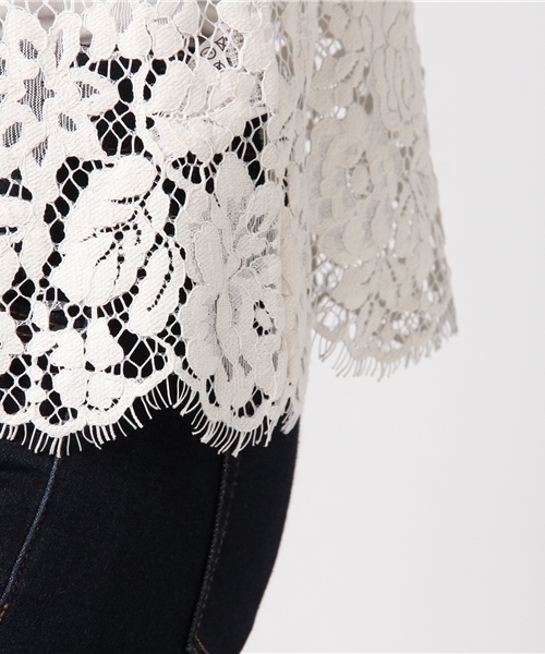 SLOBE IENA（スローブイエナ）の「カラーレースブラウス◆（シャツ/ブラウス・レディース・ホワイト/ネイビー/ボルドー・FREE）」の9枚目の写真