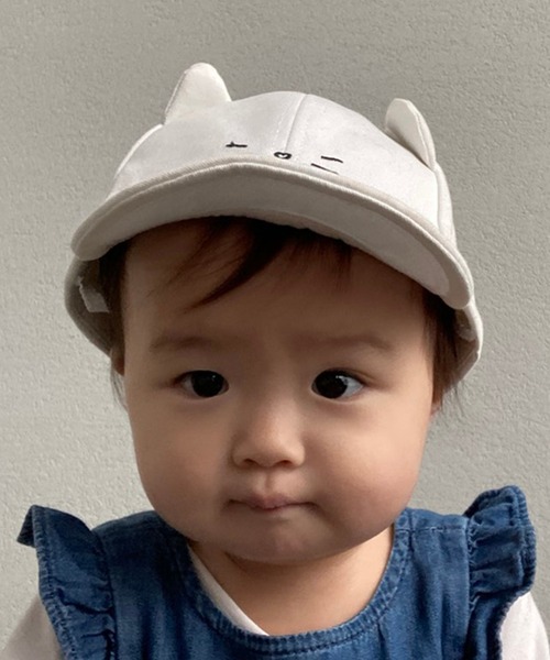 LITTLE GRIN BUDDY(リトル グリンバディ)の「【LITTLE GRIN BUDDY(リトルグリンバディ)】ベビー キャット耳付きキャップ/Cat Ear Cap(キャップ)」|ホワイト