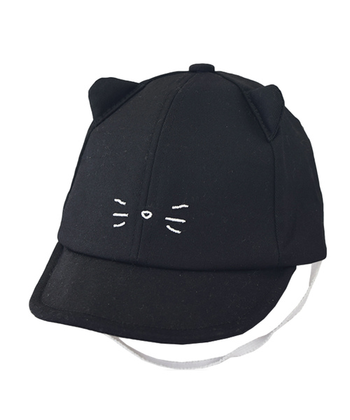 LITTLE GRIN BUDDY（リトル グリンバディ）の「【LITTLE GRIN BUDDY(リトルグリンバディ）】ベビー キャット耳付きキャップ/Cat Ear Cap（キャップ・キッズ・ブラック/ピンク/ダークインディゴブルー/ホワイト/ベージュ・50cm/50㎝/48㎝）」の3枚目の写真