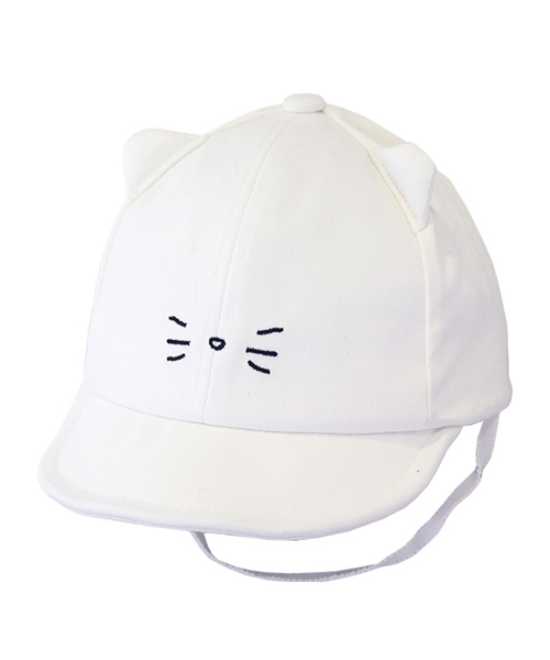 LITTLE GRIN BUDDY（リトル グリンバディ）の「【LITTLE GRIN BUDDY(リトルグリンバディ）】ベビー キャット耳付きキャップ/Cat Ear Cap（キャップ・キッズ・ブラック/ピンク/ダークインディゴブルー/ホワイト/ベージュ・50cm/50㎝/48㎝）」の13枚目の写真