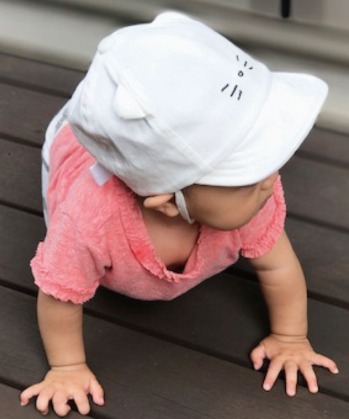 LITTLE GRIN BUDDY（リトル グリンバディ）の「【LITTLE GRIN BUDDY(リトルグリンバディ）】ベビー キャット耳付きキャップ/Cat Ear Cap（キャップ・キッズ・ブラック/ピンク/ダークインディゴブルー/ホワイト/ベージュ・50cm/50㎝/48㎝）」の7枚目の写真