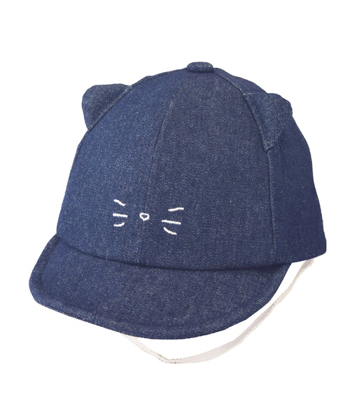 LITTLE GRIN BUDDY（リトル グリンバディ）の「【LITTLE GRIN BUDDY(リトルグリンバディ）】ベビー キャット耳付きキャップ/Cat Ear Cap（キャップ・キッズ・ブラック/ピンク/ダークインディゴブルー/ホワイト/ベージュ・50cm/50㎝/48㎝）」の6枚目の写真