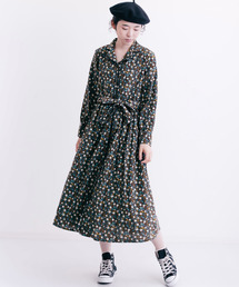 MERLOT | フラワー柄ロングシャツワンピース1341(シャツワンピース)