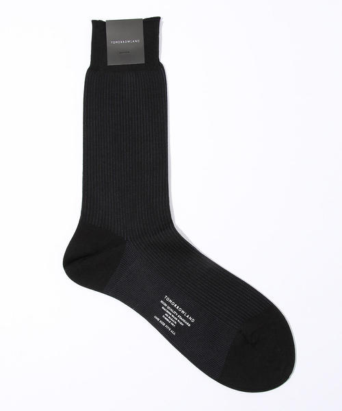 TOMORROWLAND （トゥモローランド）の「TOMORROWLAND コットンナイロン ストライプソックス（ソックス/靴下・メンズ・ブラック/ネイビー/ブラウン系その他2・FREE）」の2枚目の写真