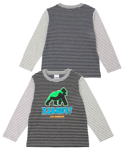 XLARGE KIDS（エクストララージキッズ）の「MULTI STRIPE L/S TEE（Tシャツ/カットソー・キッズ・ホワイト/アッシュグレー・2T/4T/5T/6T/7T）」の4枚目の写真