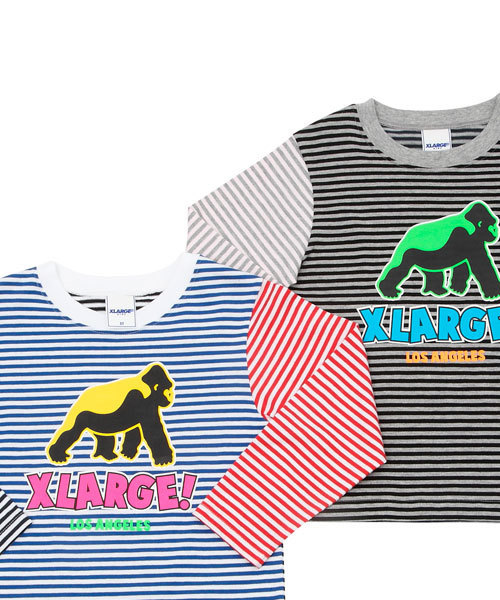 XLARGE KIDS（エクストララージキッズ）の「MULTI STRIPE L/S TEE（Tシャツ/カットソー・キッズ・ホワイト/アッシュグレー・2T/4T/5T/6T/7T）」の5枚目の写真