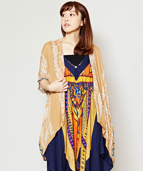 チャイハネ（チャイハネ）の「【チャイハネ】エスニック柄スマートカーディガン（カーディガン/ボレロ・レディース・ブルー/ホワイト/ホワイト系その他/ピンク系その他/ベージュ/ブラック系その他/ライトブルー/ブラウン/マルチ/ブラックミックス/ダークブルー/その他3/その他1/その他2/イエロー/ブルー系その他/ベージュ系その他/ホワイト×ブルー/ホワイト系その他2/イエロー系その他/ネイビー/E/A/B/C/D/H/J/F/G/I・FREE）」の8枚目の写真