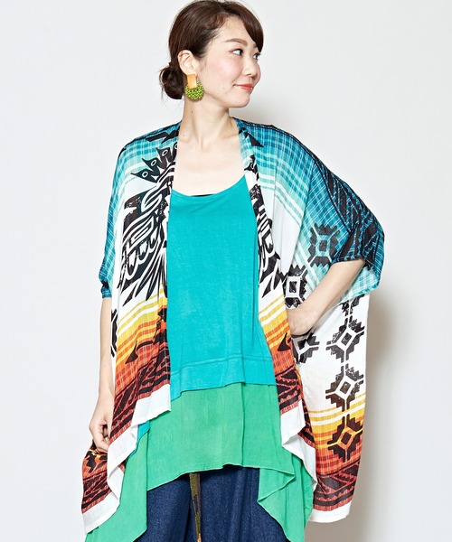 チャイハネ（チャイハネ）の「【チャイハネ】エスニック柄スマートカーディガン（カーディガン/ボレロ・レディース・ブルー/ホワイト/ホワイト系その他/ピンク系その他/ベージュ/ブラック系その他/ライトブルー/ブラウン/マルチ/ブラックミックス/ダークブルー/その他3/その他1/その他2/イエロー/ブルー系その他/ベージュ系その他/ホワイト×ブルー/ホワイト系その他2/イエロー系その他/ネイビー/E/A/B/C/D/H/J/F/G/I・FREE）」の20枚目の写真