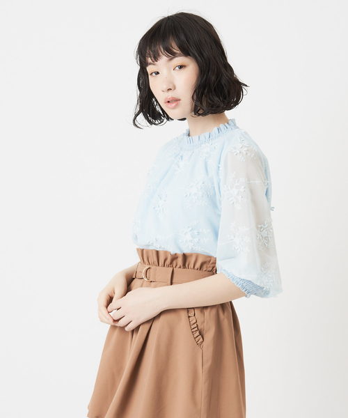 OLIVE des OLIVE（オリーブデオリーブ）の「3Dブラウス（シャツ/ブラウス・レディース・ブラック/オフホワイト/サックスブルー・FREE）」の9枚目の写真