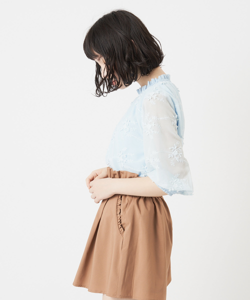 OLIVE des OLIVE（オリーブデオリーブ）の「3Dブラウス（シャツ/ブラウス・レディース・ブラック/オフホワイト/サックスブルー・FREE）」の12枚目の写真