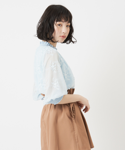 OLIVE des OLIVE（オリーブデオリーブ）の「3Dブラウス（シャツ/ブラウス・レディース・ブラック/オフホワイト/サックスブルー・FREE）」の15枚目の写真