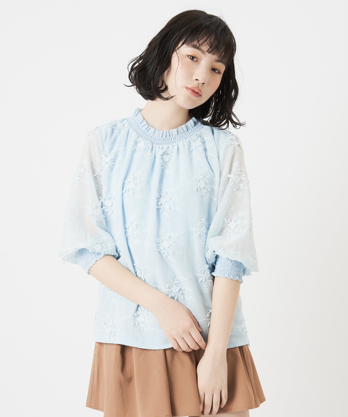 OLIVE des OLIVE（オリーブデオリーブ）の「3Dブラウス（シャツ/ブラウス・レディース・ブラック/オフホワイト/サックスブルー・FREE）」の22枚目の写真