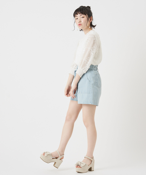 OLIVE des OLIVE（オリーブデオリーブ）の「3Dブラウス（シャツ/ブラウス・レディース・ブラック/オフホワイト/サックスブルー・FREE）」の16枚目の写真