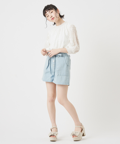 OLIVE des OLIVE（オリーブデオリーブ）の「3Dブラウス（シャツ/ブラウス・レディース・ブラック/オフホワイト/サックスブルー・FREE）」の19枚目の写真