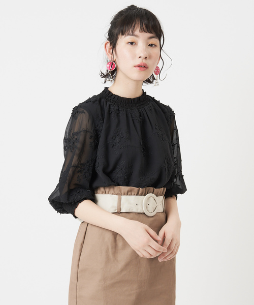 OLIVE des OLIVE（オリーブデオリーブ）の「3Dブラウス（シャツ/ブラウス・レディース・ブラック/オフホワイト/サックスブルー・FREE）」の14枚目の写真