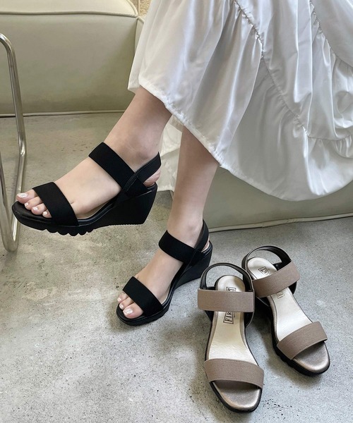 shopnikoniko（ショップニコニコ）の「日本製ストラップゴムコンフォートサンダル（サンダル・レディース・ブラック/ベージュ・LL/S/M/L）」の13枚目の写真